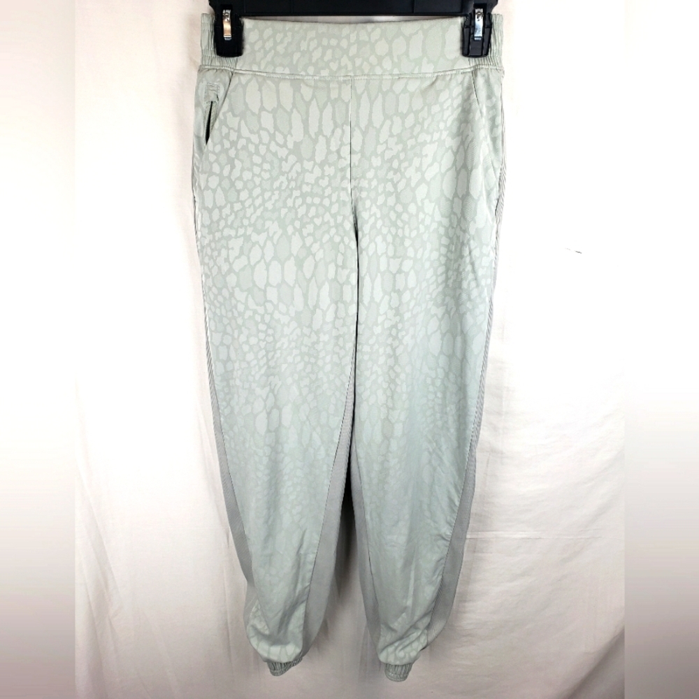 Athleta Brooklyn Lined Jogger Women's Light Green Patterned Pants Sz 0